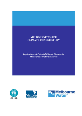 Melbourne Water Climate Change Study