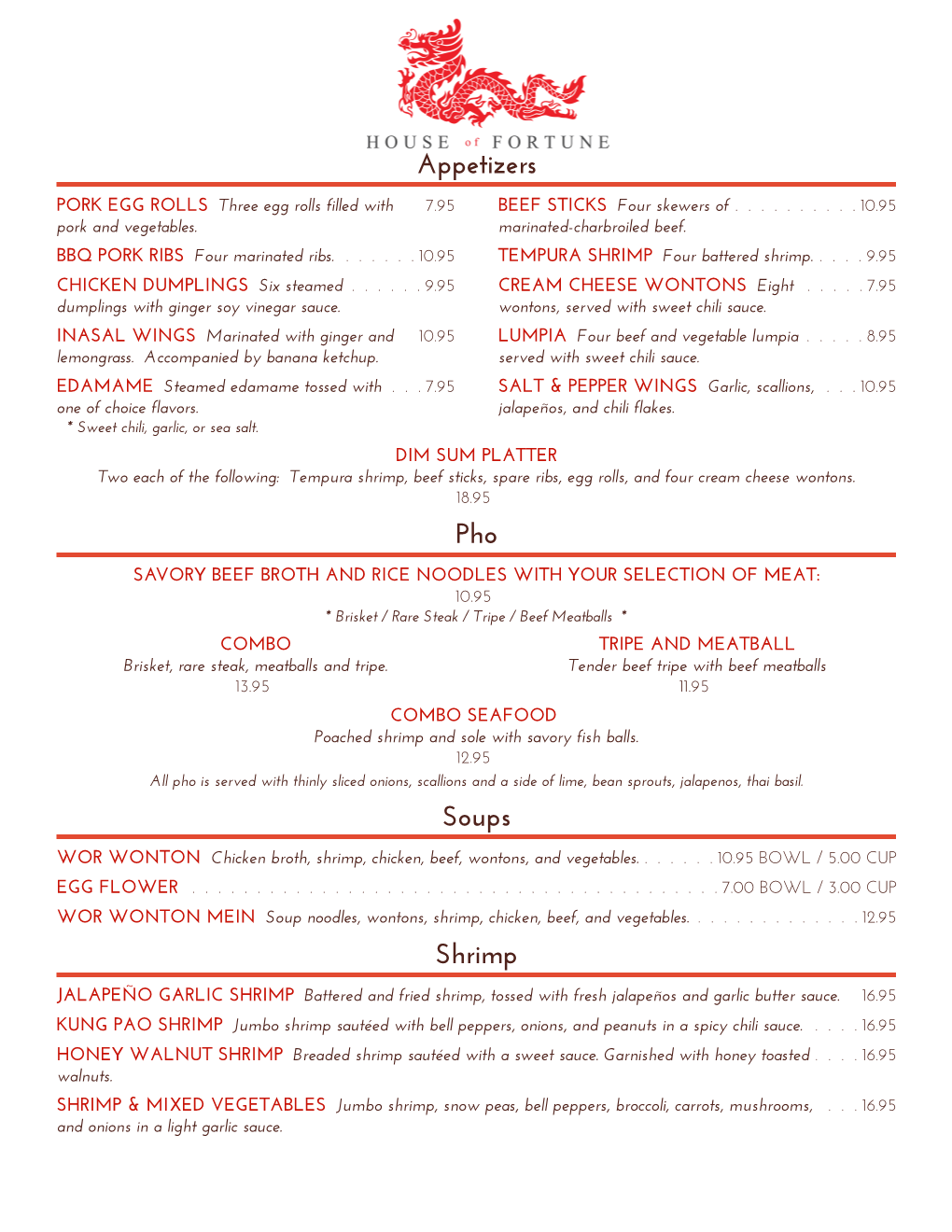 HOF August 2019 New Menu