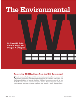 The Environmental Legacy of World War II: Recovering CERCLA Costs from the U.S