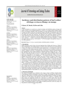 Incidence and Distribution Pattern of Leaf Webber (Orthaga Exvinacea