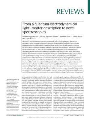 From a Quantum-Electrodynamical Light–Matter Description to Novel Spectroscopies