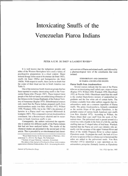 Intoxicating Snuffs of the Venezuelan Piaroa Indians