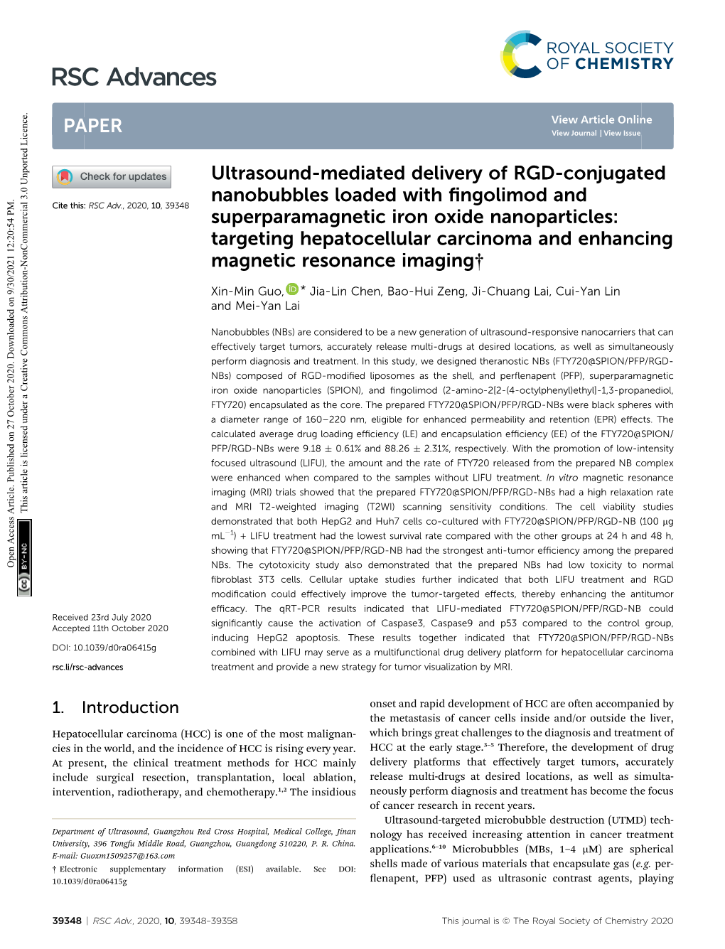 Ultrasound-Mediated Delivery of RGD-Conjugated Nanobubbles