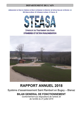 Rapport Annuel 2018 Systèmedepartement D'assainissement De Saint Rambert DE En L’AIN Bugey - Blanaz