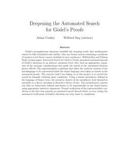 Deepening the Automated Search for Gödel's Proofs