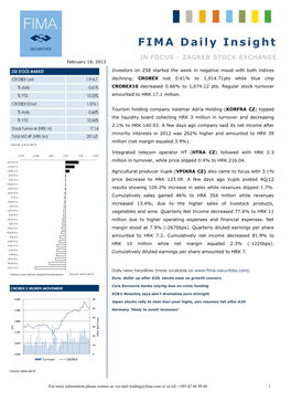 FIMA Daily Insight