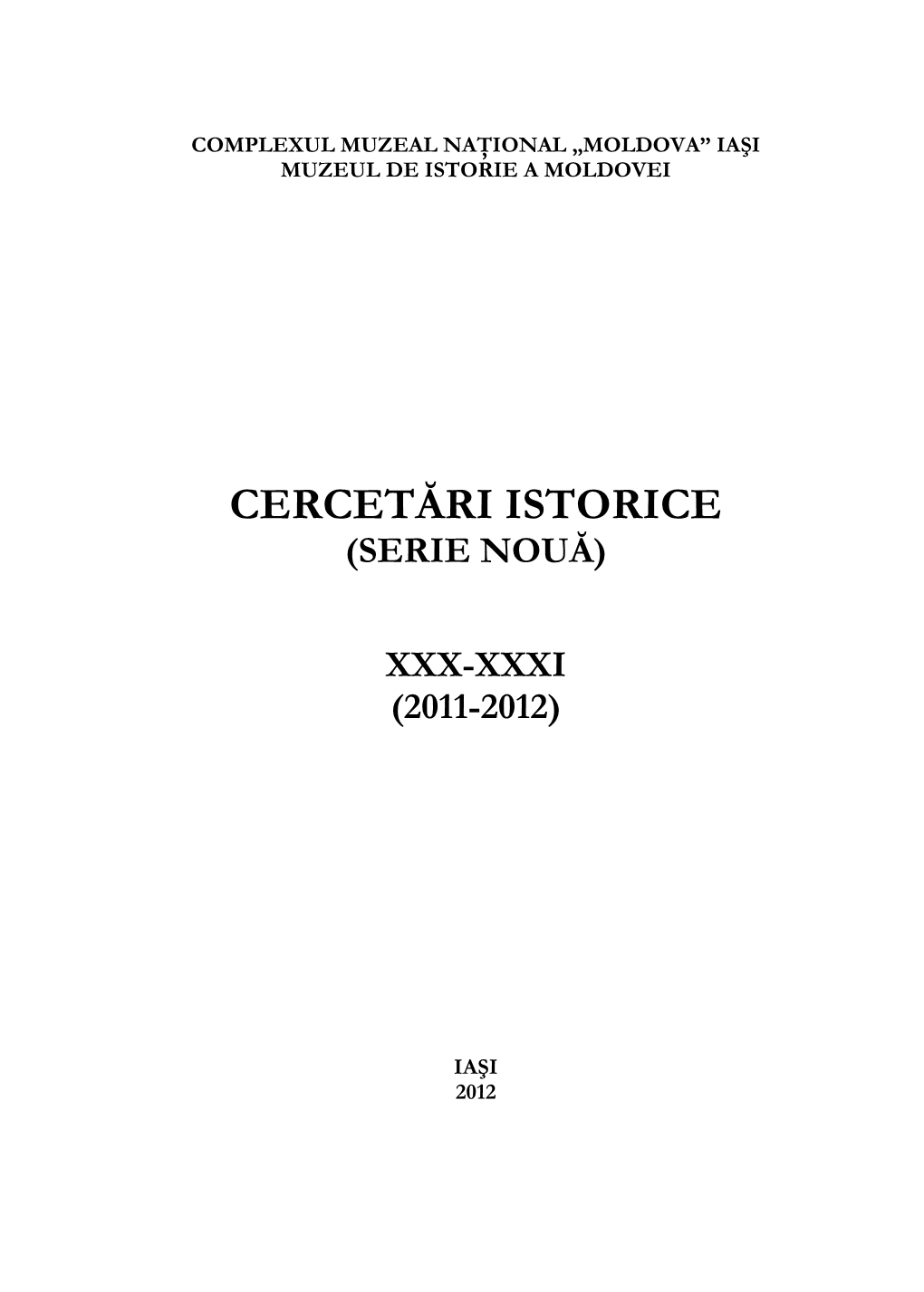 Cercetări Istorice (Serie Nouă)