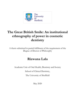 The Great British Smile: an Institutional Ethnography of Power in Cosmetic Dentistry