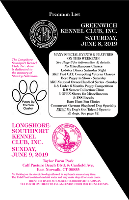 Greenwich Kennel Club, Inc. Saturday, June 8, 2019