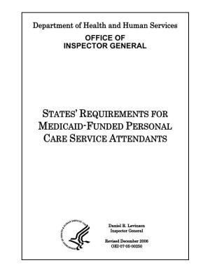 States' Requirements for Medicaid-Funded Personal Care