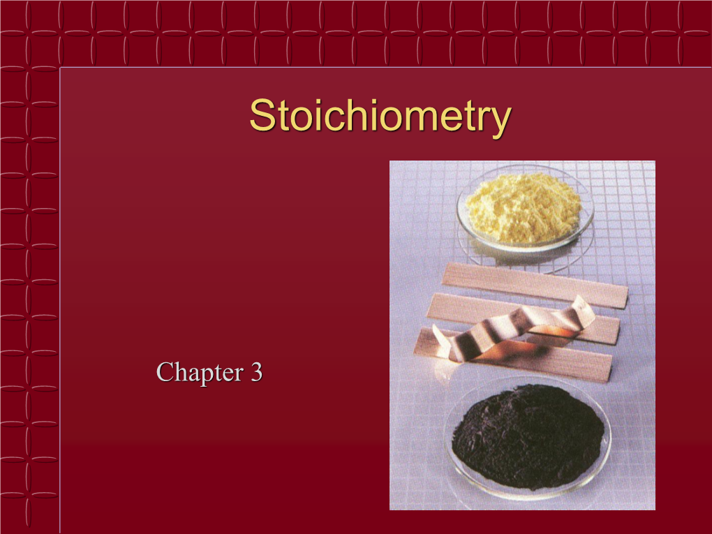 Chemical Stoichiometry