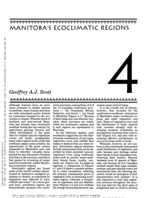 MANITOBA's ECOCLIMATIC REGIONS Geoffrey A.J. Scott