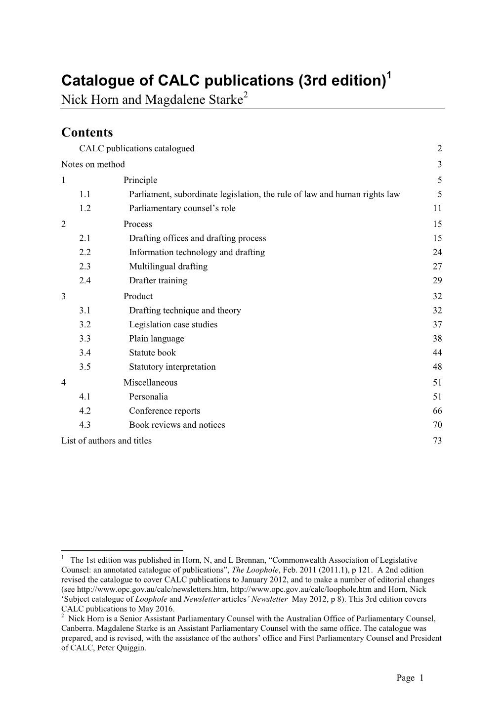 S: CALC Publications