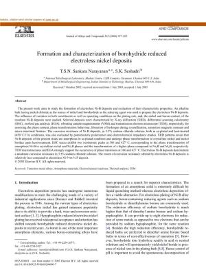Formation and Characterization of Borohydride Reduced Electroless Nickel Deposits