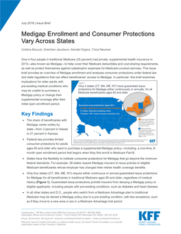 Medigap Enrollment and Consumer Protections Vary Across States