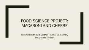 Food Science Project: Macaroni and Cheese