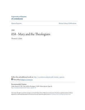 Mary and the Theologians Thomas E