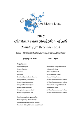 2018 Christmas Prime Stock Show & Sale