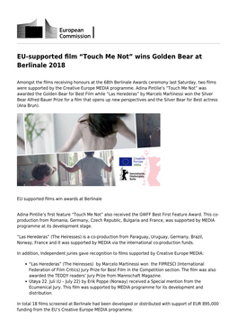 Wins Golden Bear at Berlinale 2018