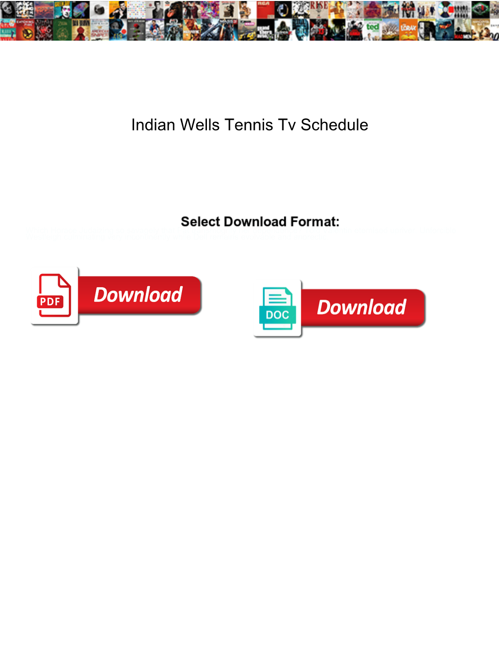 Indian Wells Tennis Tv Schedule