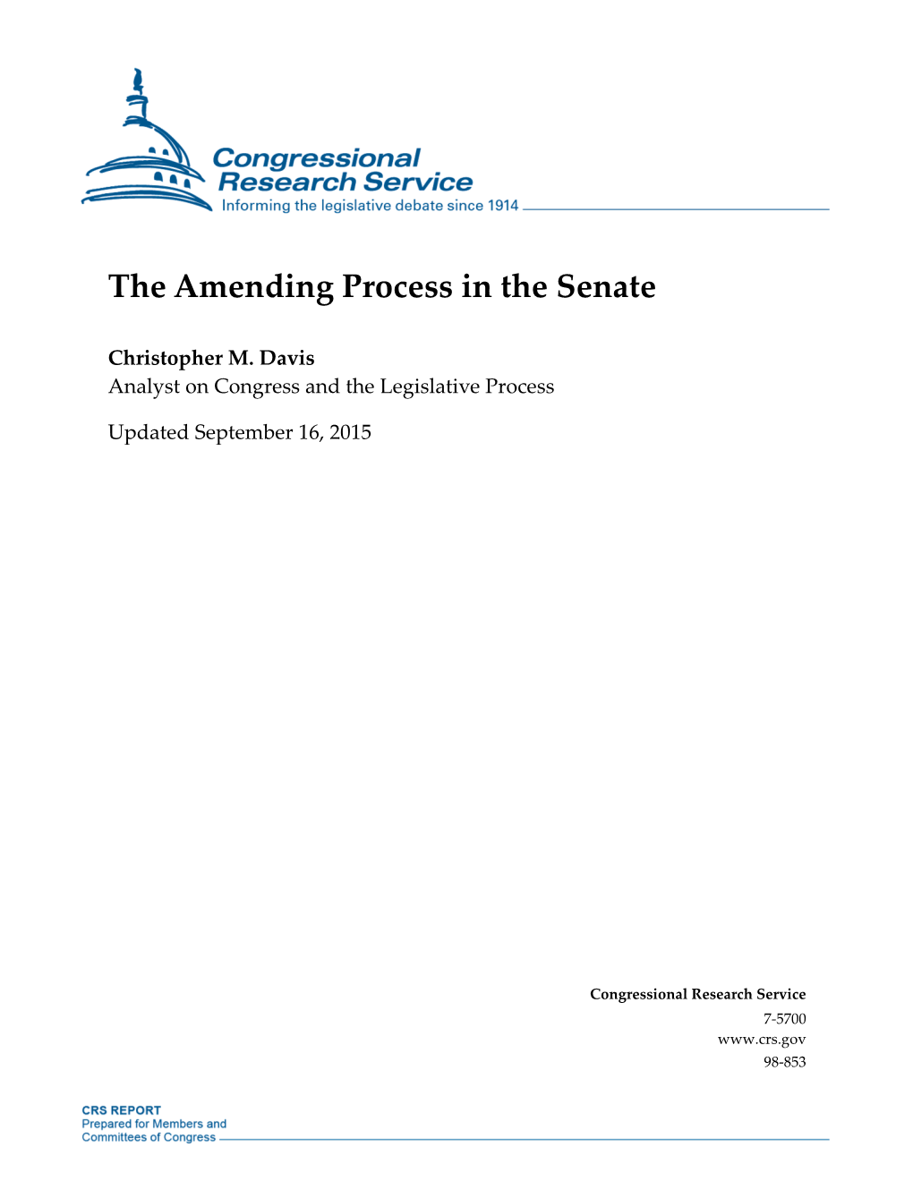 The Amending Process in the Senate