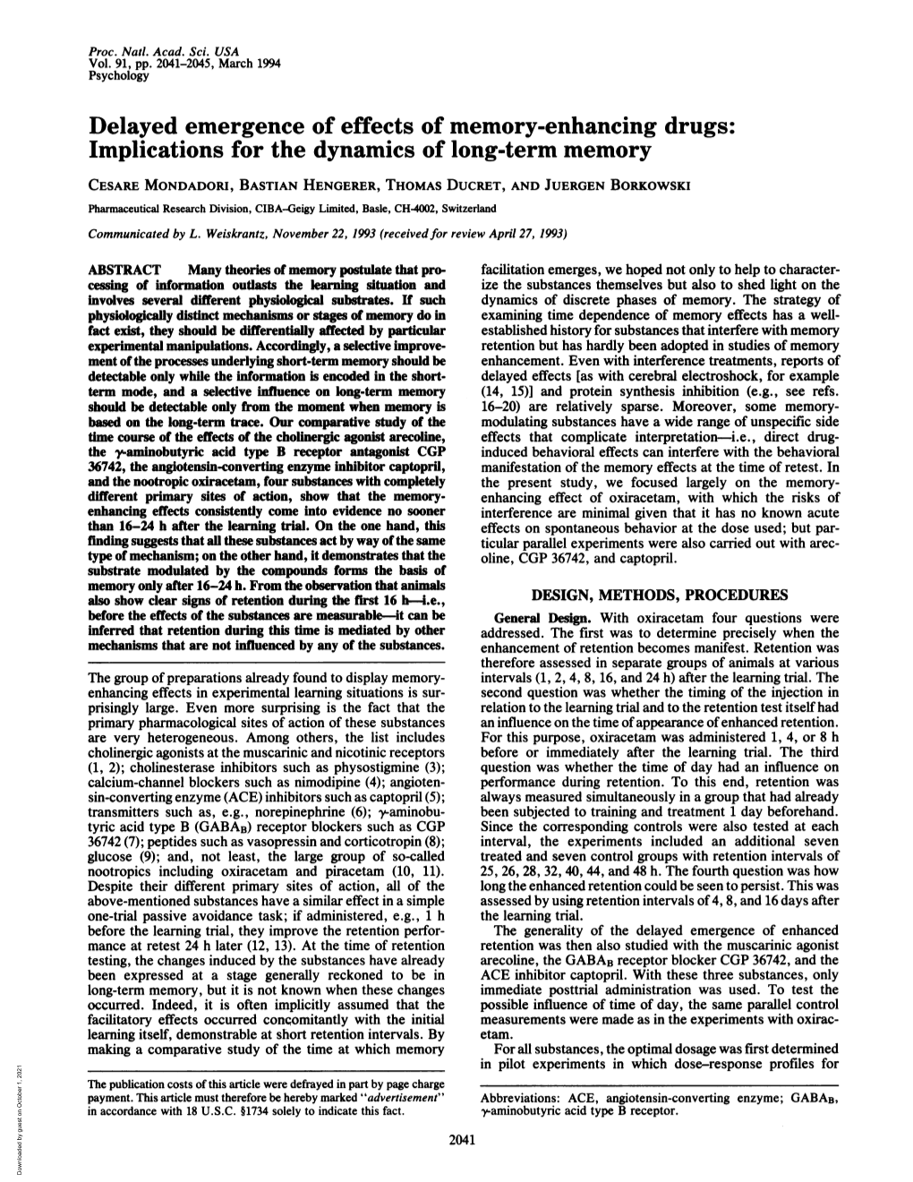 Implications for the Dynamics of Long-Term Memory