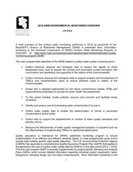 Open PDF File, 742.26 KB, for 2019 DWM Environmental Monitoring