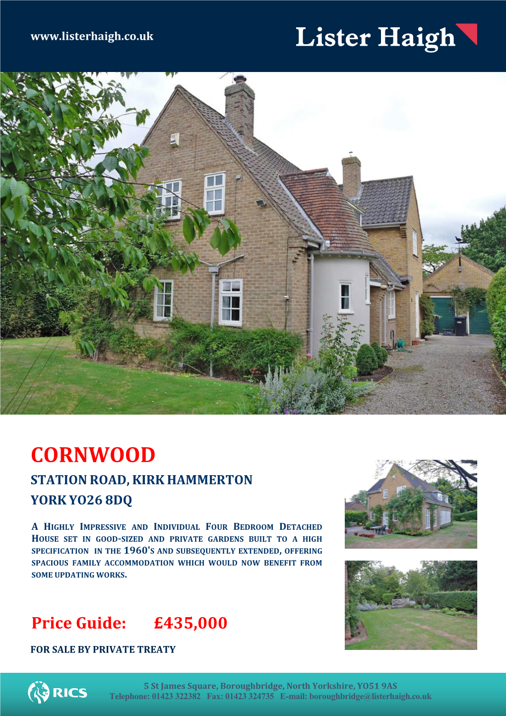 Cornwood Station Road, Kirk Hammerton York Yo26 8Dq