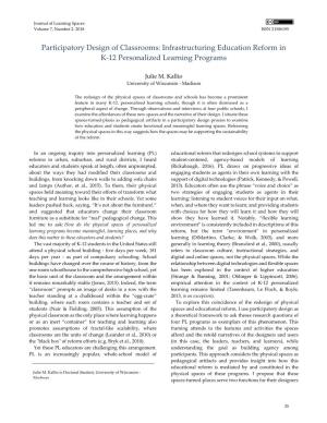 Participatory Design of Classrooms: Infrastructuring Education Reform in K-12 Personalized Learning Programs