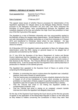 Supreme Court of Nauru [2017] NR SC 4