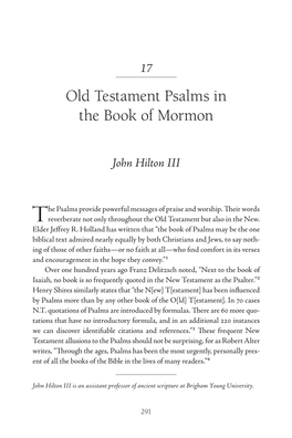 Old Testament Psalms in the Book of Mormon