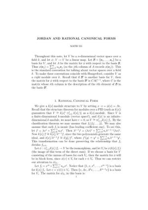 Jordan and Rational Canonical Forms