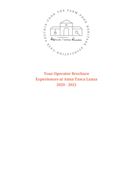 Tour Operator Brochure Experiences at Anna Tasca Lanza 2020 - 2021