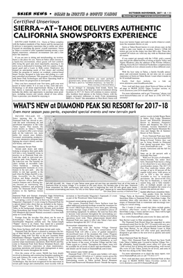 WHAT's NEW at DIAMOND PEAK SKI RESORT for 2017-18