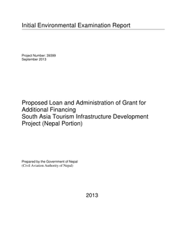 Initial Environmental Examination Report Proposed Loan And