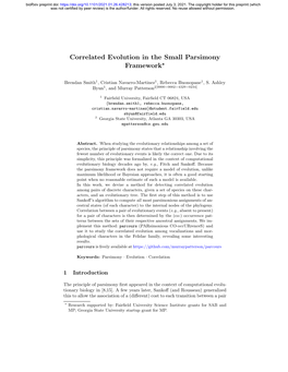 Correlated Evolution in the Small Parsimony Framework*