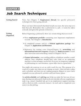 CHAPTER 4 Job Search Techniques