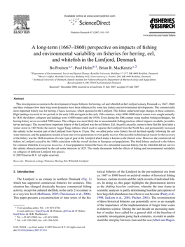 Imitation in European Fisheries, Ca. 1550-1860, Bo Poulsen