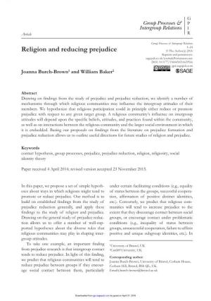 Religion and Reducing Prejudice