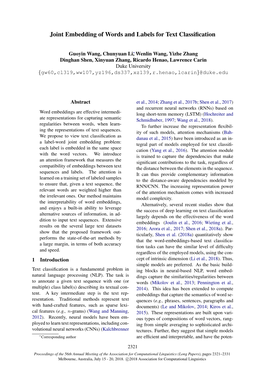 Joint Embedding of Words and Labels for Text Classification