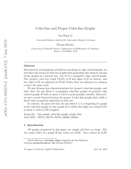 Color-Line and Proper Color-Line Graphs