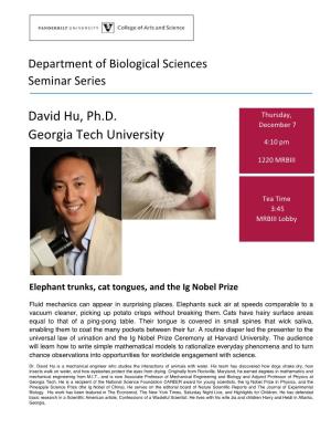 David Hu, Ph.D. Georgia Tech University
