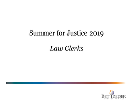 Summer for Justice 2019 Law Clerks