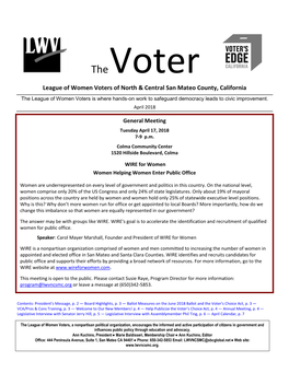 League of Women Voters of North & Central San Mateo County, California