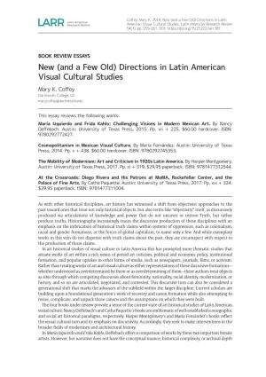Directions in Latin American Visual Cultural Studies