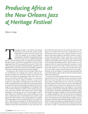 Producing Africa at the New Orleans Jazz & Heritage Festival