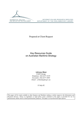 Key Resources on Maritime Strategy
