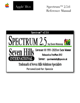 Spectrum Reference Manual