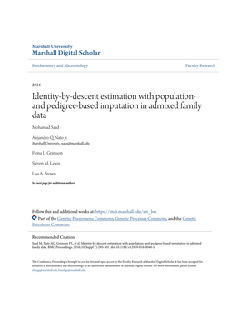Identity-By-Descent Estimation with Population- and Pedigree-Based Imputation in Admixed Family Data Mohamad Saad