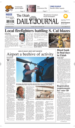 Local Firefighters Battling S. Cal Blazes Airport a Beehive of Activity